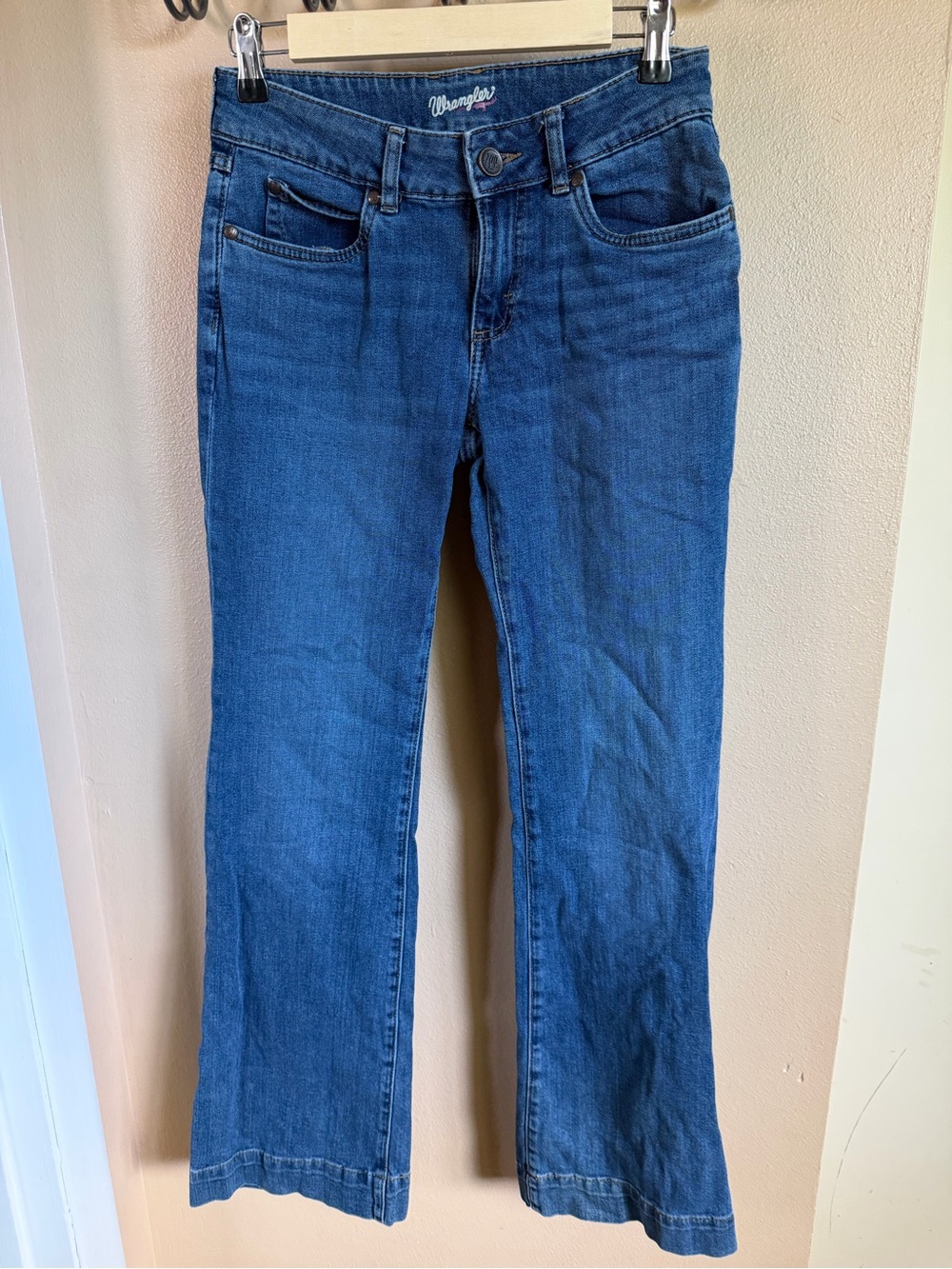Wrangler Women's Blue Flare Jeans - Classic Mid Blue